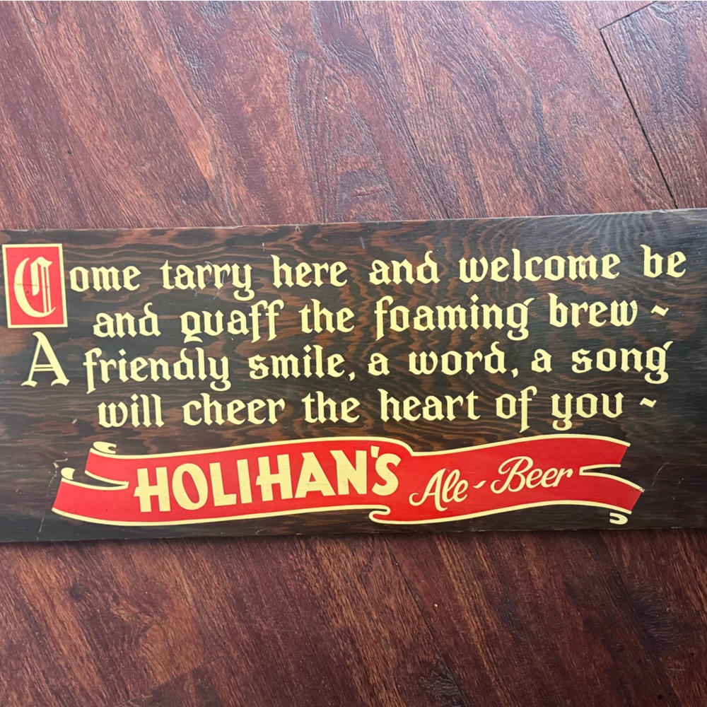 Vintage Holihan’s Ale-Beer Sign / diamond Springs brewery Inc. / Breweriana